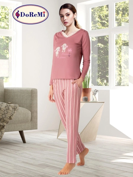 DoReMi Çizgili Bayan Pijama Takımı