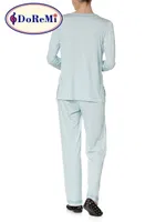 Doremi V Yaka Kadın Pijama Takımı Mavi görsel 4