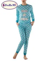 Born To Sleep DoReMi Bayan Pijama Takımı Turkuaz detay görünüm