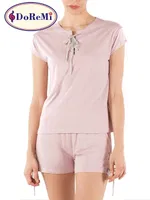DoReMi Kadın Viskon Şort Pijama Takımı Gül Kurusu görsel 5