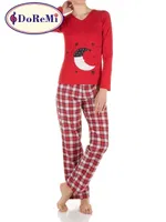 MoonDream DoReMi Pijama Takımı Kırmızı detay görünüm