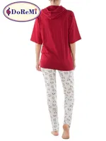 Kuzu Baskılı Bordo DoReMi Kadın Pijama Takımı Bordo görsel 5