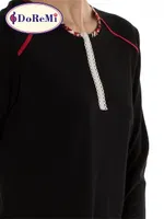 Çiçek Desenli DoReMi Pijama Takımı Siyah görsel 5
