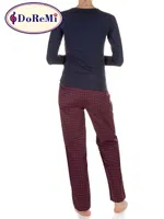 Yuvarlak Yaka Patlı DoReMi Pijama Takımı Lacivert görsel 9