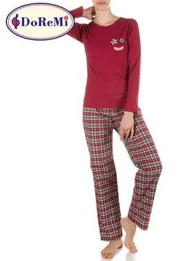 DOREMI DoReMi Bordo Kışlık Ekose Pijama Takımı - Alternatif Görünüm