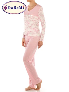 DOREMI Pembe Desen DoReMi Bayan Pijama Takımı - Alternatif Görünüm