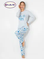 Be Happy Kadın Pijama Takımı Doremi Mavi Melanj farklı açı