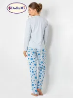 Be Happy Kadın Pijama Takımı Doremi Mavi Melanj görsel 6