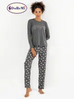 DoReMi Rahat Kesim Antrasit Pijama Takımı Antrasit Melanj detay görünüm