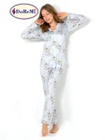 DoReMi Blue Grace Uzun Kollu Bayan Pijama Takımı Desenli görsel 7