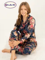Gömlek Yaka Doğal Viskon Soft Yumuşak Düğmeli Pijama Takımı DoReMi Desenli görsel 4