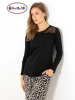 DoReMi Elegant Desing Bayan Pijama Takımı Siyah görsel 4