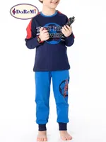 Lacivert Erkek Çocuk Kışlık Pijama Takımı Doremi Lacivert detay görünüm