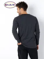 DoReMi V Yaka Erkek Homewear Pijama Takımı Antrasit Melanj görsel 7