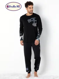 DOREMI Cepli Erkek Homewear Erkek Pijama Takımı DoReMi