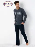 DoReMi Respect Erkek Pijama Takımı Füme görsel 5