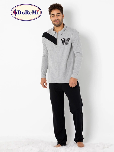 DoReMi Gri Kışlık Erkek Pijama Takımı