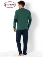 Patlı Yeşil Uzun Kollu Erkek Doremi Pijama Takımı Yeşil görsel 5