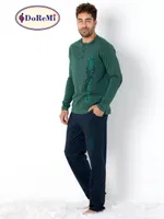 Patlı Yeşil Uzun Kollu Erkek Doremi Pijama Takımı Yeşil görsel 8