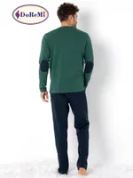 Patlı Yeşil Uzun Kollu Erkek Doremi Pijama Takımı Yeşil görsel 9