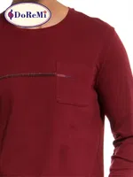 DoReMi Ekose Bordo Kışlık Erkek Pijama Takımı Bordo görsel 7