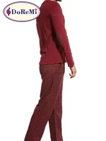 DoReMi Ekose Bordo Kışlık Erkek Pijama Takımı Bordo görsel 8
