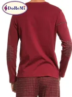 DoReMi Ekose Bordo Kışlık Erkek Pijama Takımı Bordo görsel 9