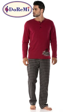 DOREMI DoReMi Kareli Bordo Erkek Pijama Takımı 002-000332 - Alternatif Görünüm