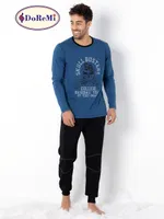 DoReMi Homewear Erkek Pijama Takımı Mavi detay görünüm