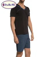 DoReMi Kısa Kollu Erkek Pijama Takımı Somon No.2 Siyah detay görünüm