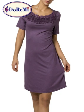 DOREMI Doremi Kısa Kollu Güpürlü Gecelik