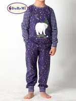 Gece Desenli Kız Çocuk Pijama Takımı DoReMi Lacivert farklı açı