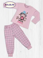 Winter Bird DoReMi Kız Çocuk Pijama Takımı Pembe