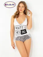 DoReMi Pamuklu Leopar Desenli Şortlu Pijama Takım Beyaz farklı açı