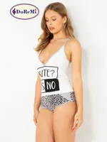 DoReMi Pamuklu Leopar Desenli Şortlu Pijama Takım Beyaz görsel 6