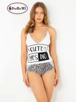 DoReMi Pamuklu Leopar Desenli Şortlu Pijama Takım Beyaz görsel 7