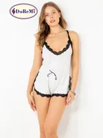 DoReMi Dantelli Pamuklu Şortlu Tulum Pijama Beyaz