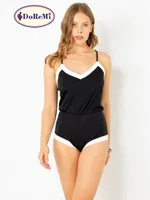 DoReMi Pamuklu Şortlu Tulum Pijama Siyah farklı açı