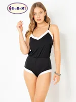 DoReMi Pamuklu Şortlu Tulum Pijama Siyah görsel 7