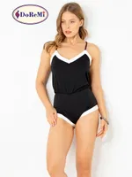 DoReMi Pamuklu Şortlu Tulum Pijama Siyah görsel 8