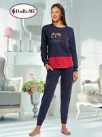DoReMi Baskılı Pijama Takımı Lacivert görsel 4
