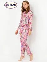 DoReMi Rosy Uzun Kollu Bayan Pijama Takımı Desenli detay görünüm