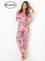 DoReMi Rosy Uzun Kollu Bayan Pijama Takımı Desenli görsel 9