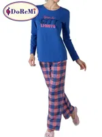 DoReMi Royal Rain Bayan Pijama Takımı Saks Mavisi detay görünüm