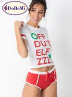 DoReMi Önü Baskılı Şortlu Pijama Takımı Beyaz görsel 7