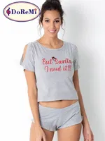 DoReMi Kısa Kollu Şortlu Pijama Takımı Gri