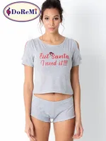 DoReMi Kısa Kollu Şortlu Pijama Takımı Gri detay görünüm