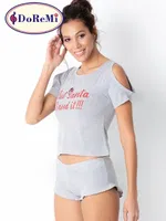 DoReMi Kısa Kollu Şortlu Pijama Takımı Gri farklı açı