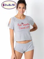 DoReMi Kısa Kollu Şortlu Pijama Takımı Gri görsel 4