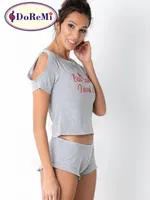 DoReMi Kısa Kollu Şortlu Pijama Takımı Gri görsel 5